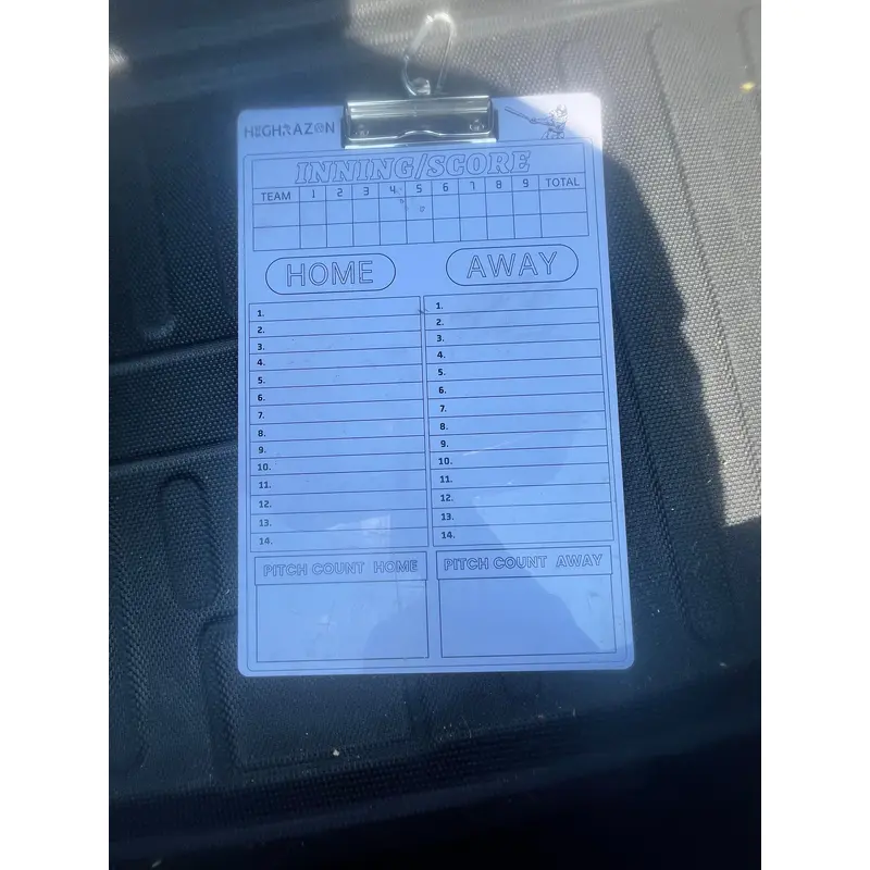 Baseball Softball Lineup Card Clipboard Scorekeeper by High Razon