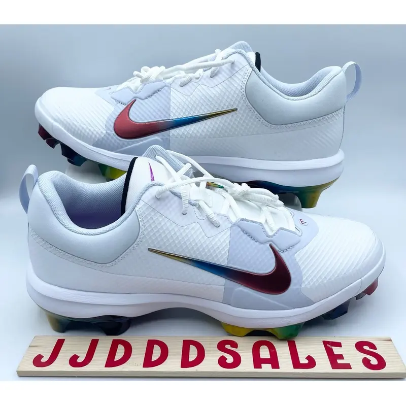 Nike Force Zoom Trout 9 Pro MCS Rainbow Baseball Cleats FB2908-106 Mens Sz 8  New