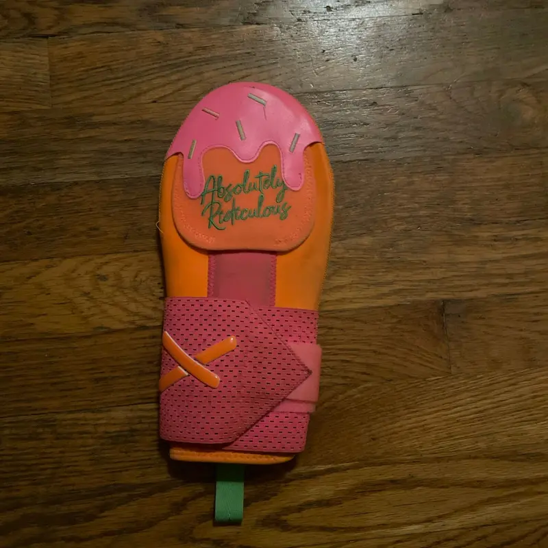 Absolutely Ridiculous  RAINBOW SHERBET ADULT Sliding Mitt *good Condition