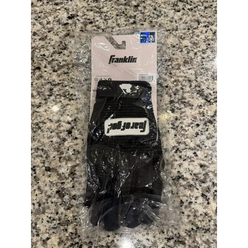 Franklin Fear of God Black Batting Gloves - Large