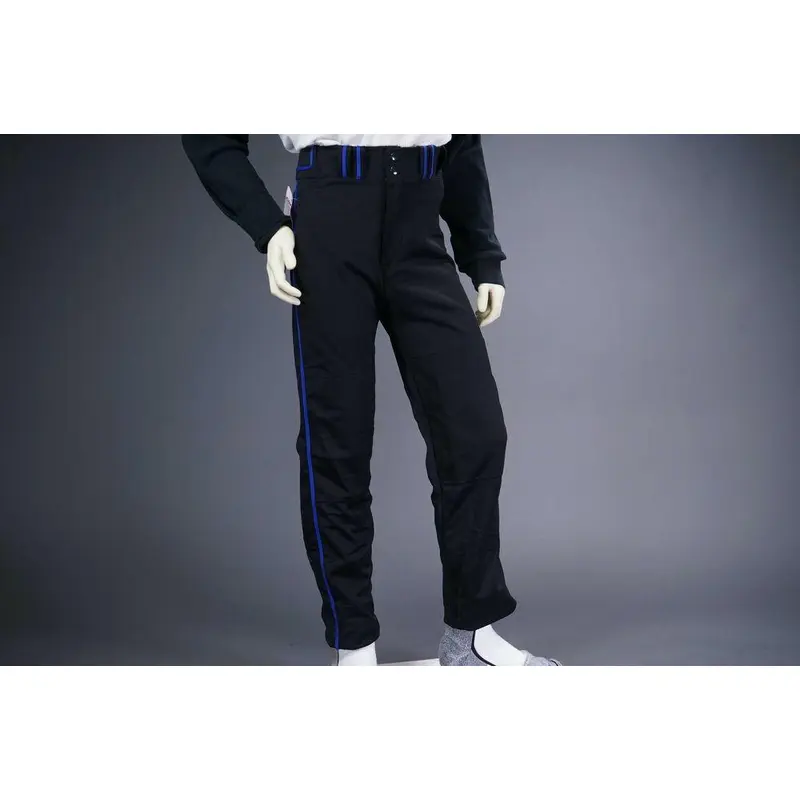 COMBAT PIPED STOCK OPEN BOTTOM BASEBALL/SOFTBALL PANTS, BLACK/BLUE ~ ADULT M
