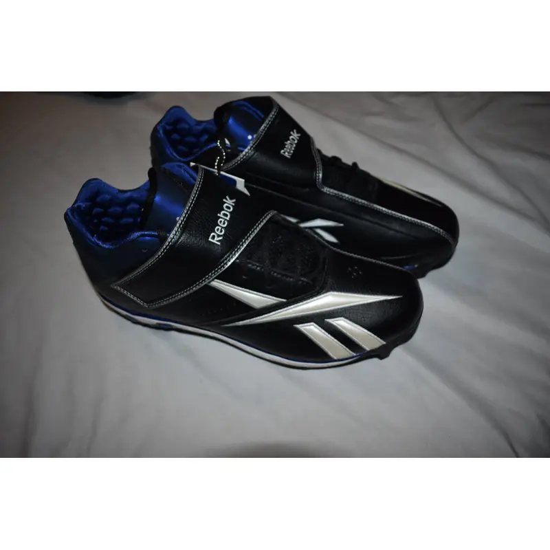 NEW - Reebok MLB Baseball Metal Cleats w/ Ortholite/Play Dry Features, Black, Size 13