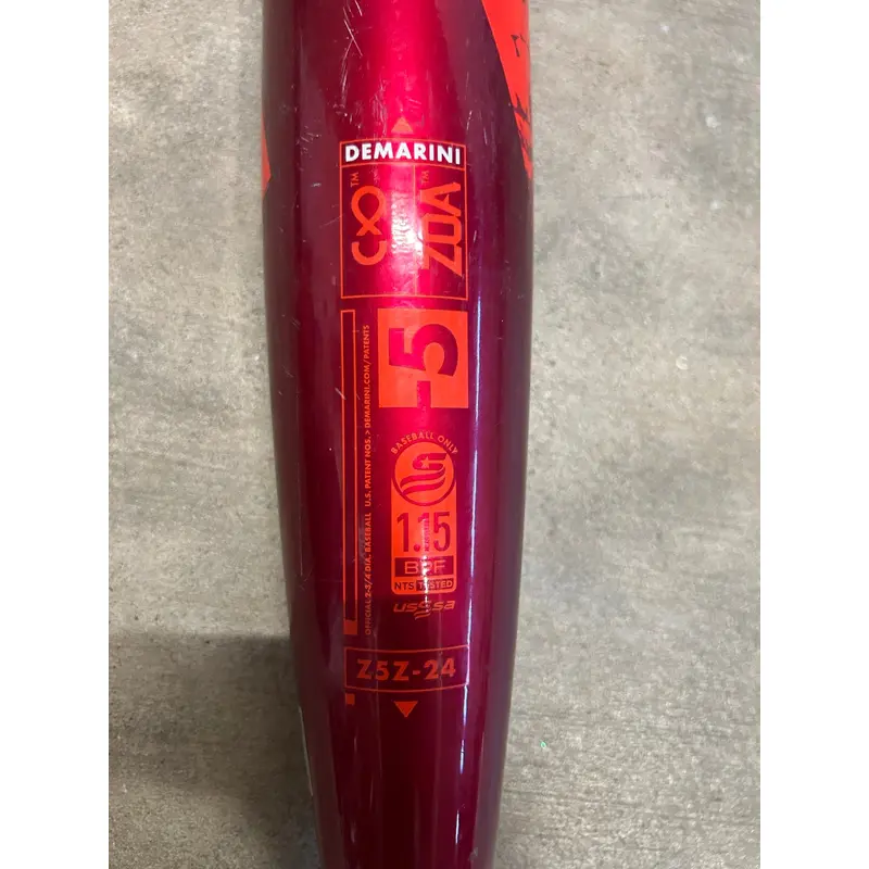 2024 DeMarini Zoa Composite USSSA Certified Bat (-5) 27 oz 32" (Used)