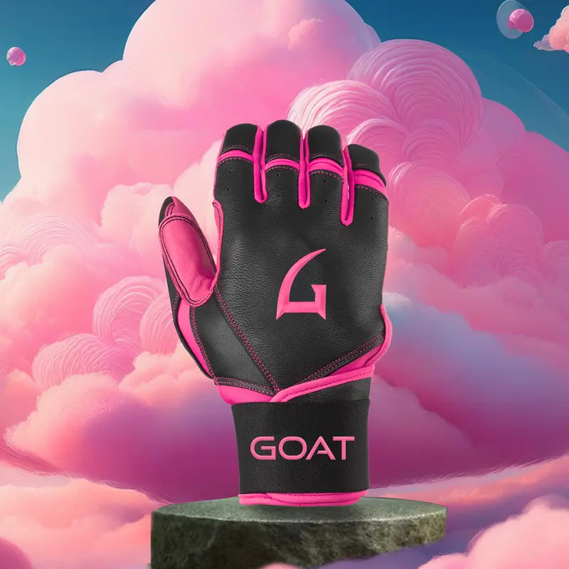 GOAThletic Batting Gloves - Black & Pink - YOUTH LARGE