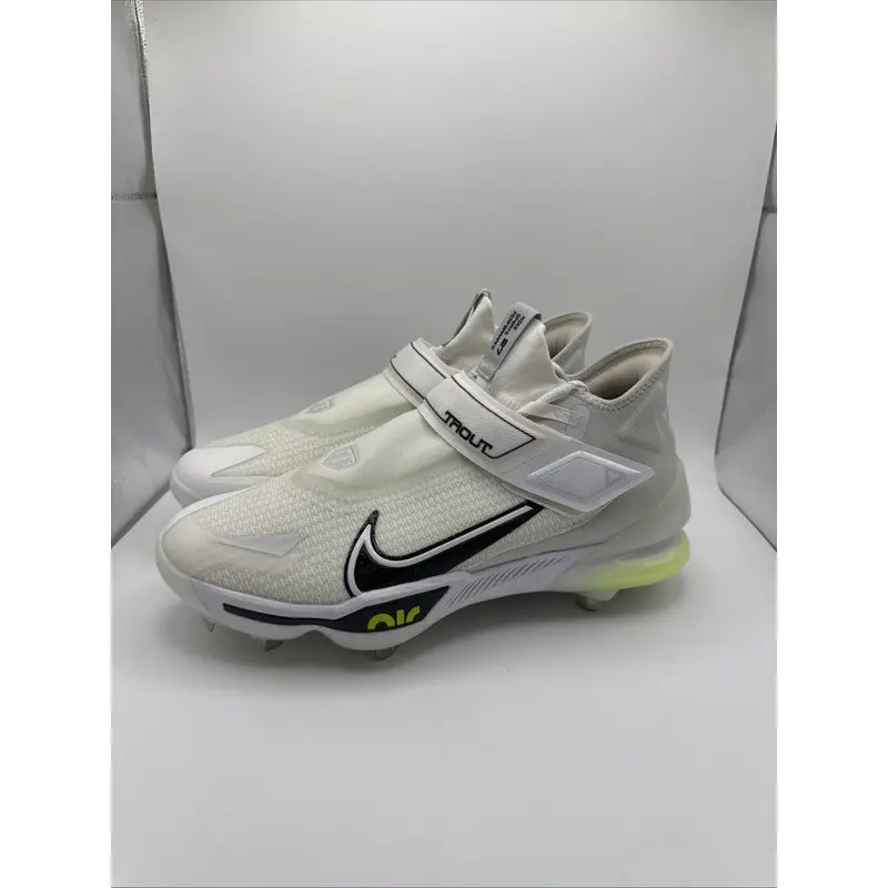 Nike Force Zoom Trout 8 Elite Metal Baseball Cleats Mens 13 White Volt Lace Up