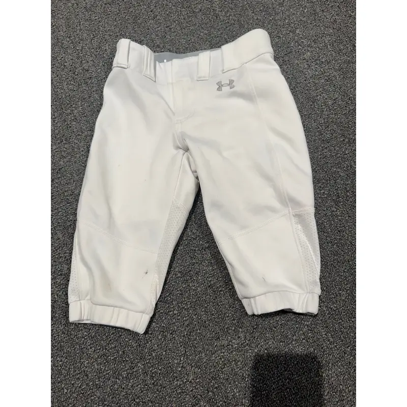 Under Armour Softball Pants, YXSM/JP/CH Cropped White,