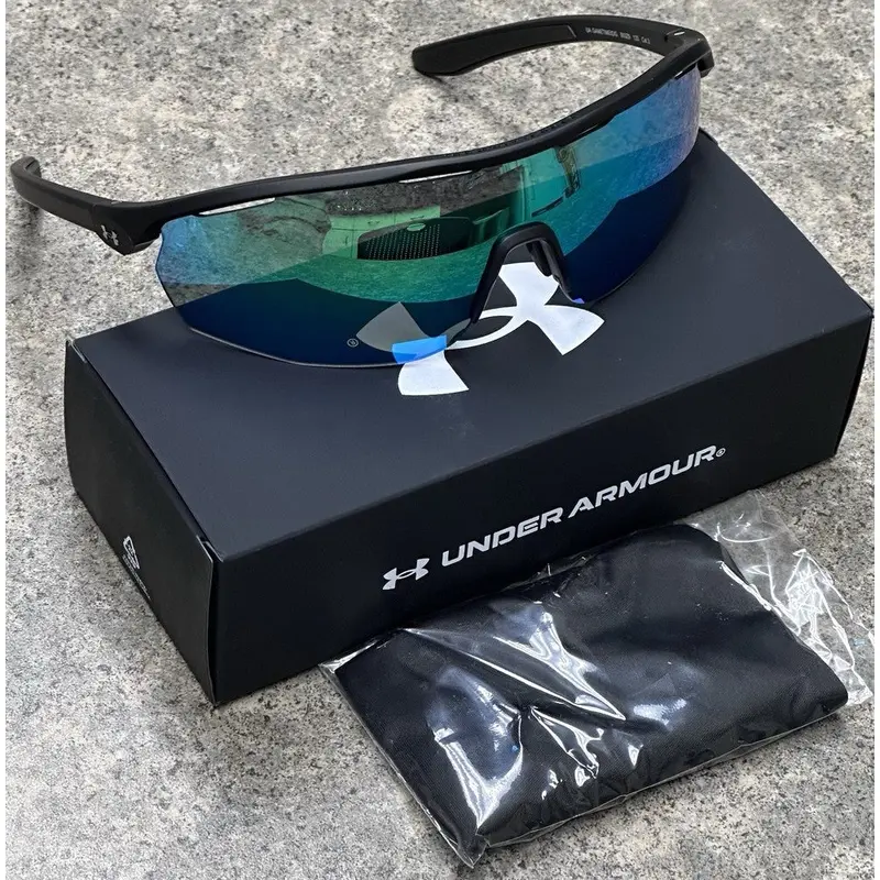 Under Armour Mens Gametime Adult Baseball Sunglasses Matte Black/Emerald NEW!