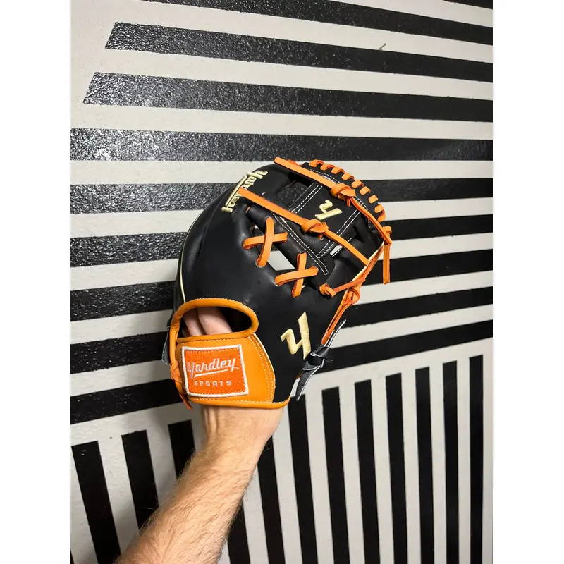 Yardley Sports 11.5 Infield baseball glove black and orange