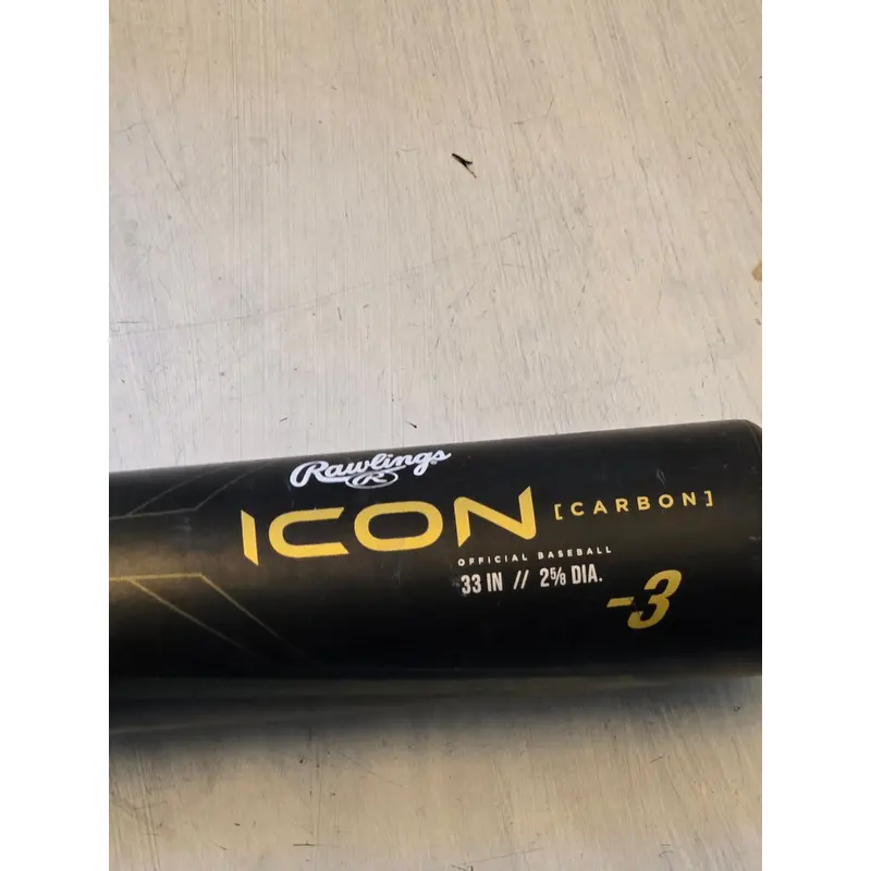 2023 Rawlings Icon Composite BBCOR Certified Bat (-3) 30 oz 33" (Used)
