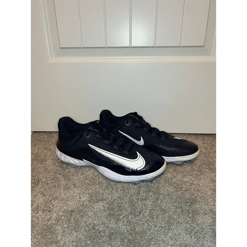 Nike Alpha Huarache Elite 4 Low Black White Baseball Cleats Men Size 11