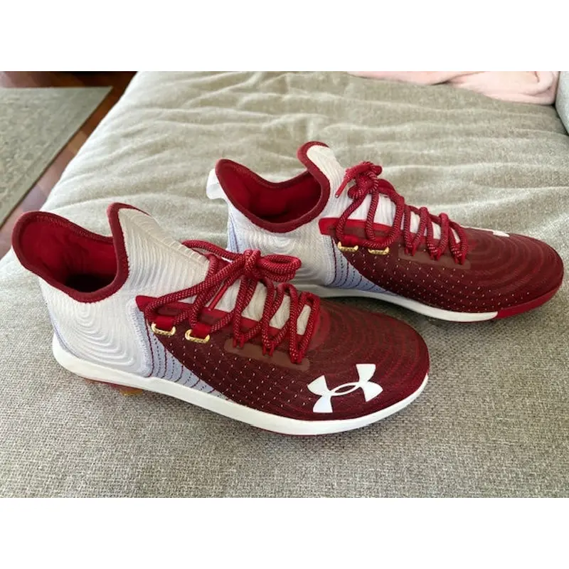 Red Men's Size M 10.5 (W 11.5) Adult Under Armour Low Top Metal (New)