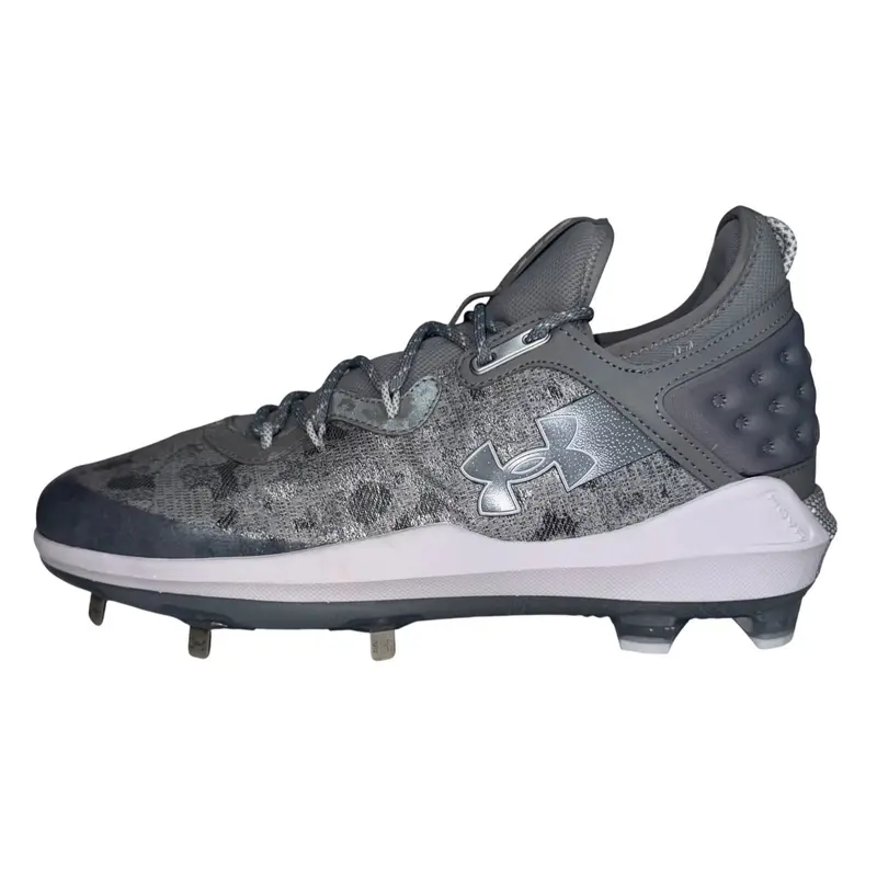 Under Armour Mens Size 14 Harper 8 Low ST Gray Metal Baseball Cleats Athletic