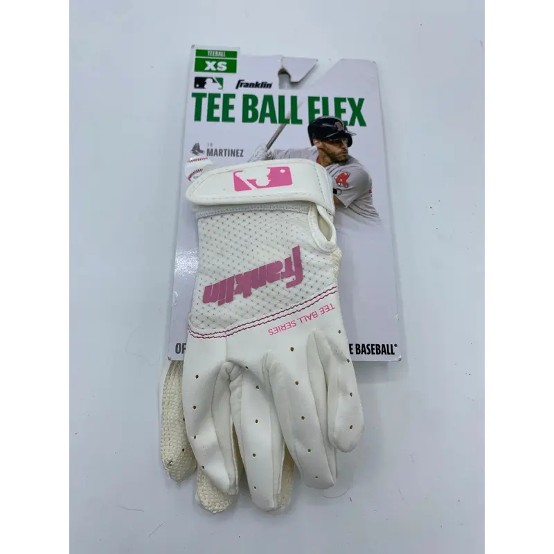 Franklin Tee Ball Flex Batting Gloves White/Pink Teeball XS
