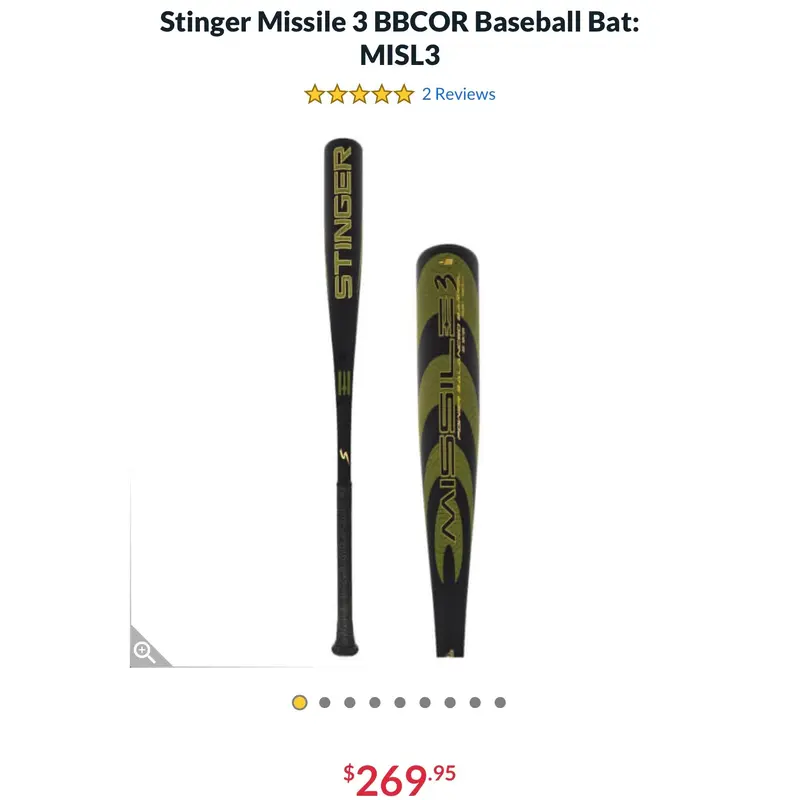 New Stinger (-3) 30 oz 33" Stinger Missile Bat