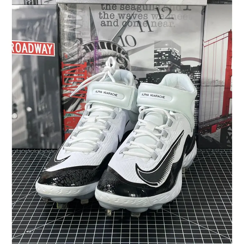 Nike Alpha Huarache Elite 4 Mid Baseball Cleats White Mens Size 14 US FD2744-101