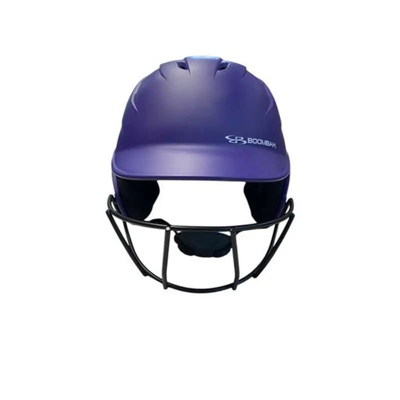Used BoomBah BBH2 B/PU-SR Batting Helmet w/Mask Purple M/L 11706-S000354223