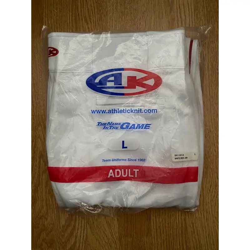 White New Large Athletic Knit Game Pants