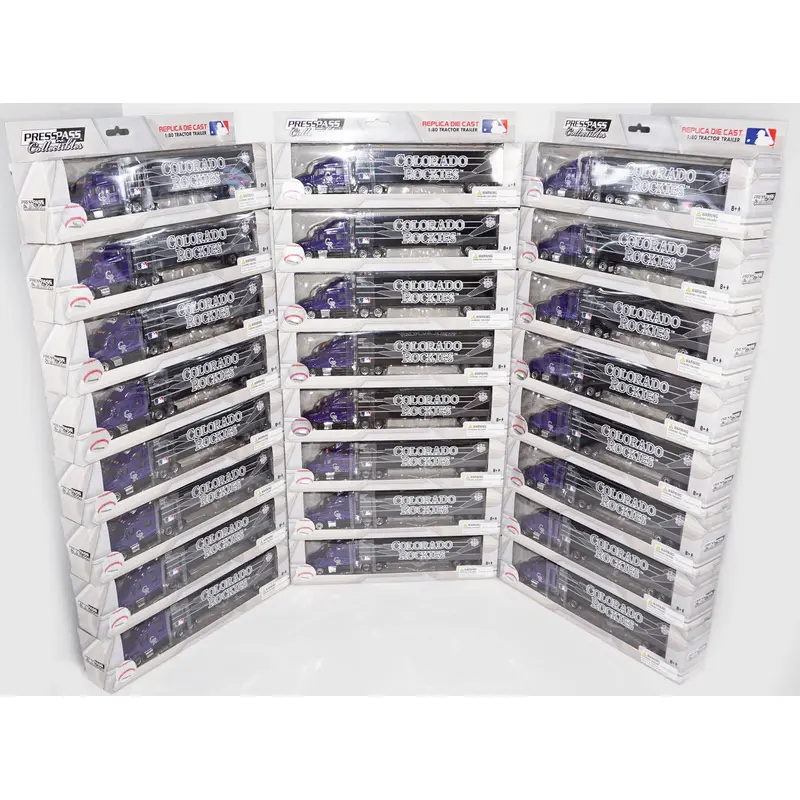 24 PCS - ONE CASE - COLORADO ROCKIES MLB BASEBALL 1:80 DIECAST TRUCK TOY VEHICLE