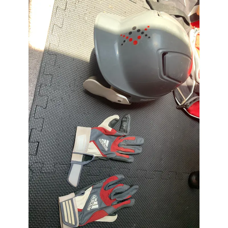 Baseball helmet &  batting glove