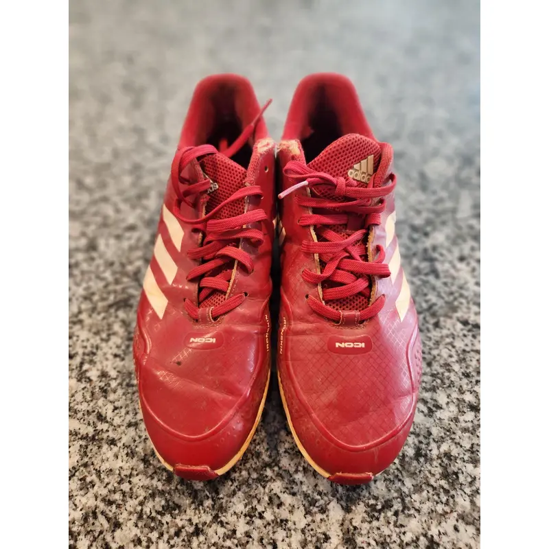 Red Men's Size M 10.0 (W 11.0) Adult Adidas Low Top Molded Cleats (Used)