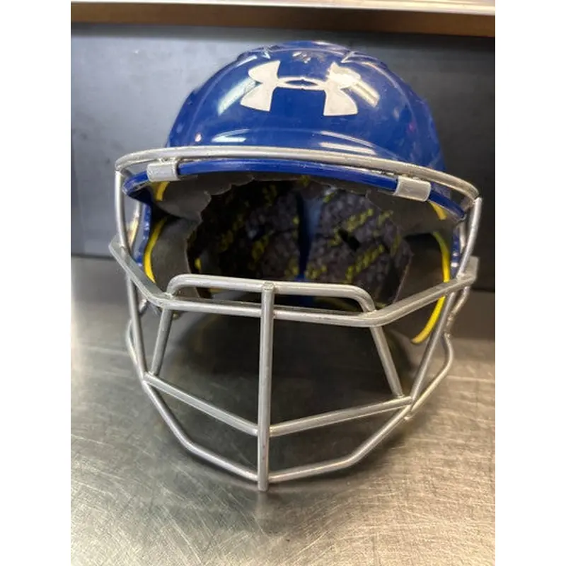 Used Under Armour HELMET W/MASK Batting Helmet w/Mask Royal Blue XS 11868-S000064030