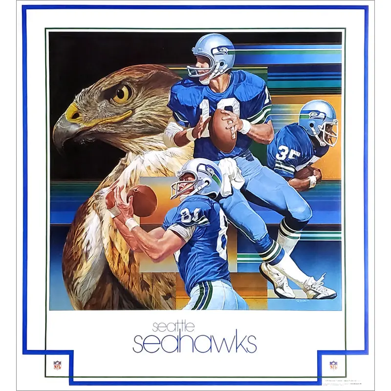Seattle Seahawks 1979 NFL Theme Art Poster by Chuck Ren - DAMAC Inc.