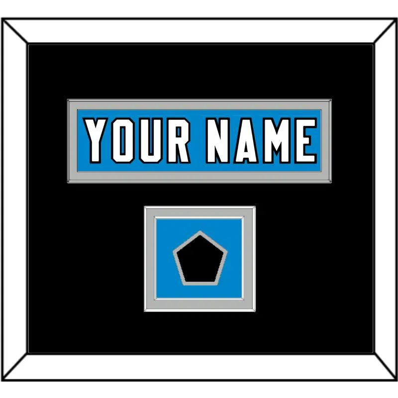 Carolina Nameplate & Jersey Logo Patch - Home Blue Jersey - Double Mat 4