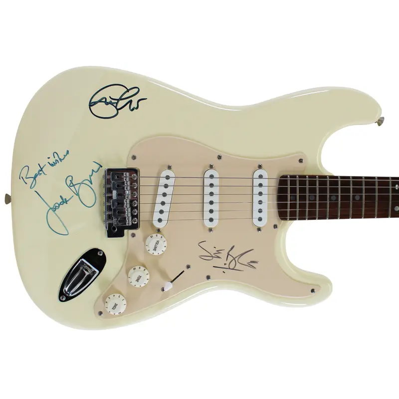 Cream (3) Clapton, Bruce & Baker Authentic Signed Fender Guitar JSA #XX11228
