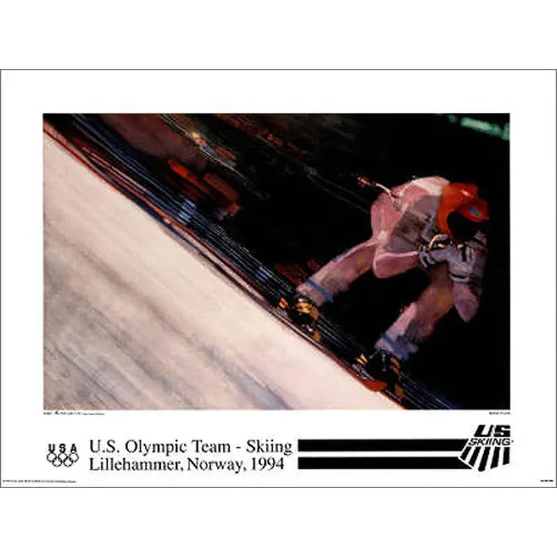 US Olympic SKIING Team - Lillehammer 1994 Olympics - Official Poster - Fine Art Ltd.