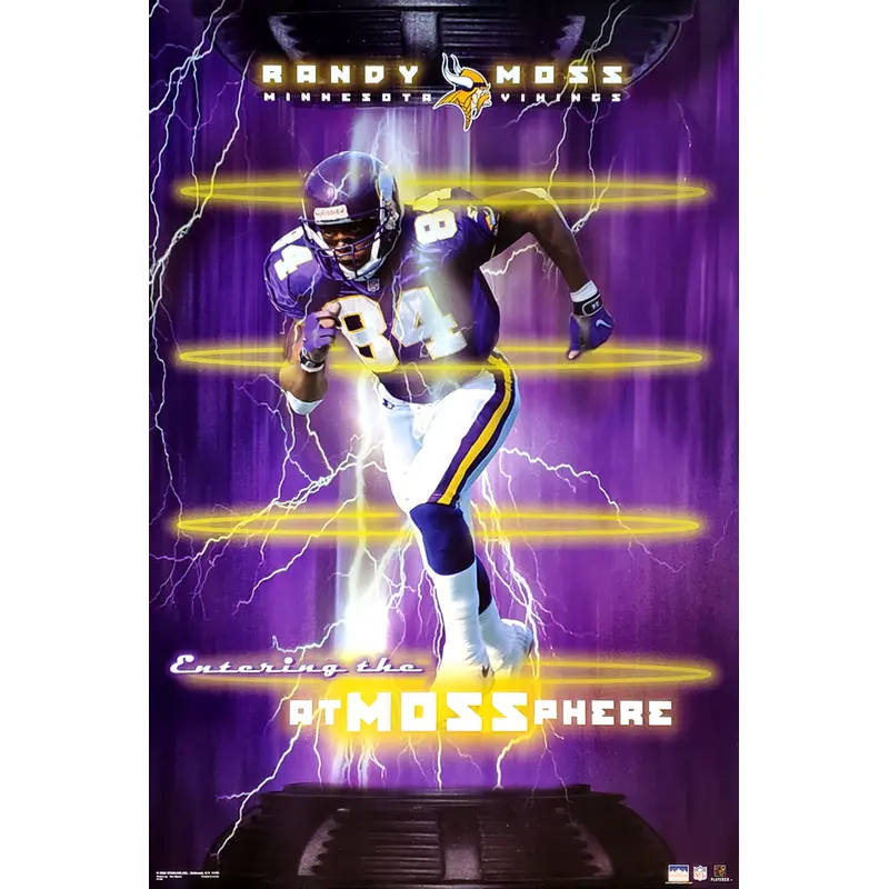 Randy Moss "atMOSSphere" Minnesota Vikings NFL Action Poster - Starline 2002