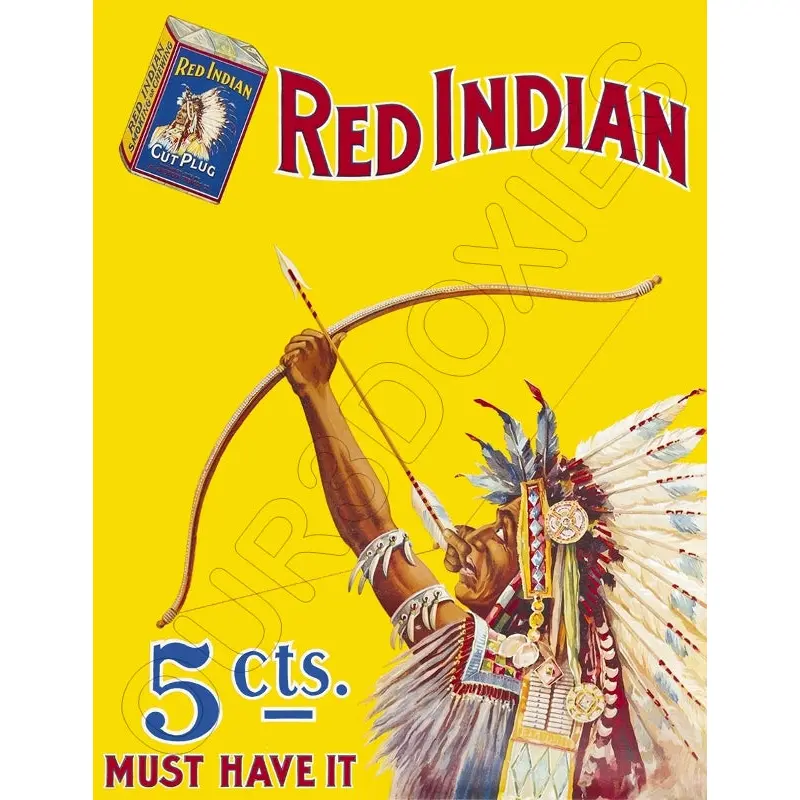 Red Indian Tobacco Store Counter Standup Sign - 2372