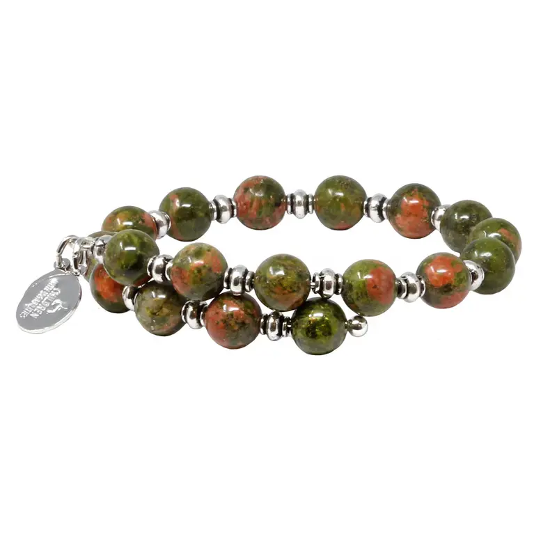 Unakite Wrap Bracelet