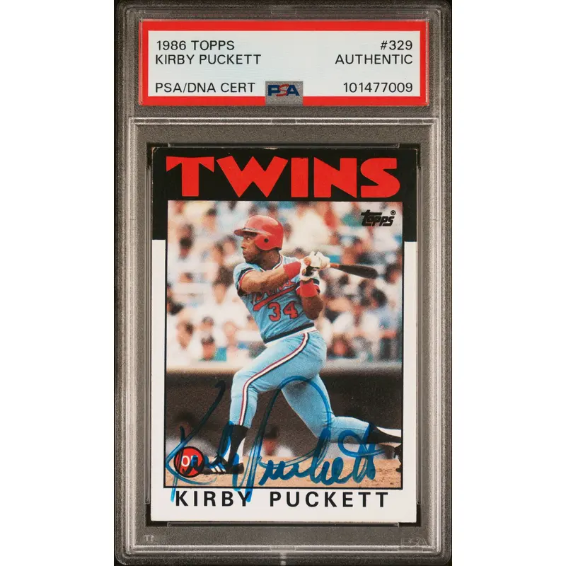 Kirby Puckett 1986 Topps #329 Autograph PSA Auth