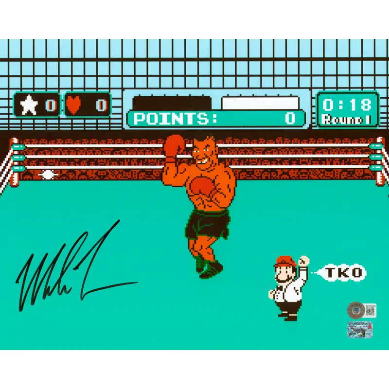 Mike Tyson Authentic Signed 11x14 Punch Out Photo Autographed BAS #BF30146
