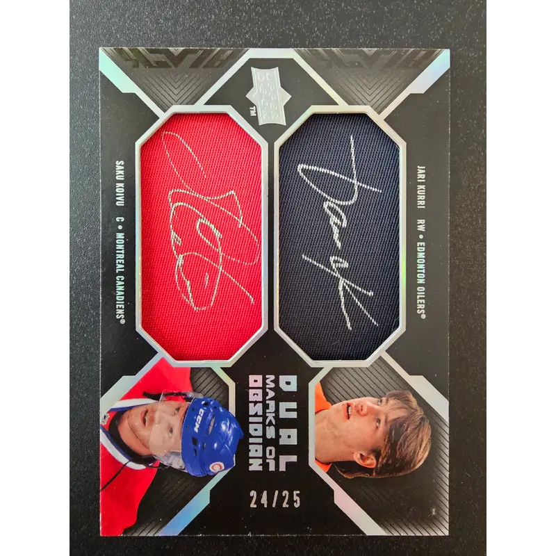 2008-09 Upper Deck UD Black - Dual Marks of Obsidian Jari Kurri / Saku Koivu #MO2-KK /25