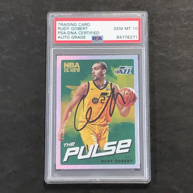 2015-16 Panini NBA Hoops #TP-10 Rudy Gobert Signed Card AUTO 10 PSA Slabbed Jazz
