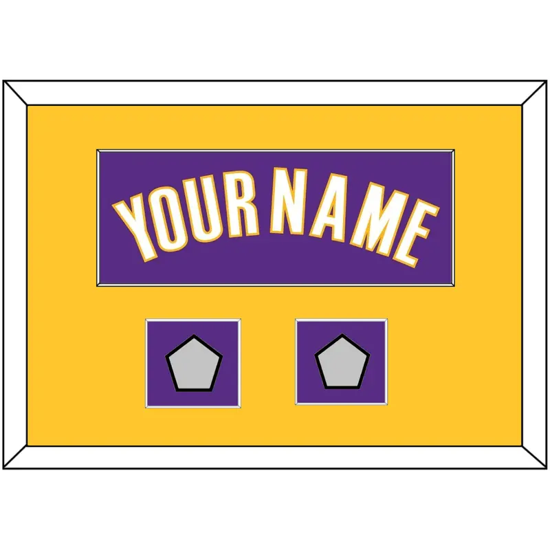 Los Angeles Name & 2 Finals Patches - Road Purple (1999-2004) - Single Mat 3