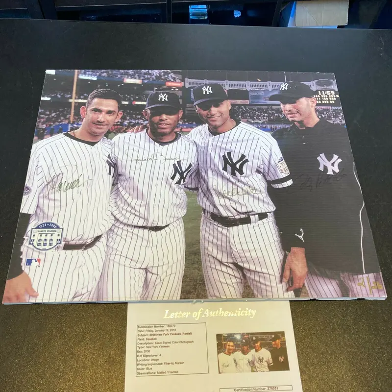 Derek Jeter Mariano Rivera Pettitte Posada Core Four Signed 16x20 Photo JSA COA