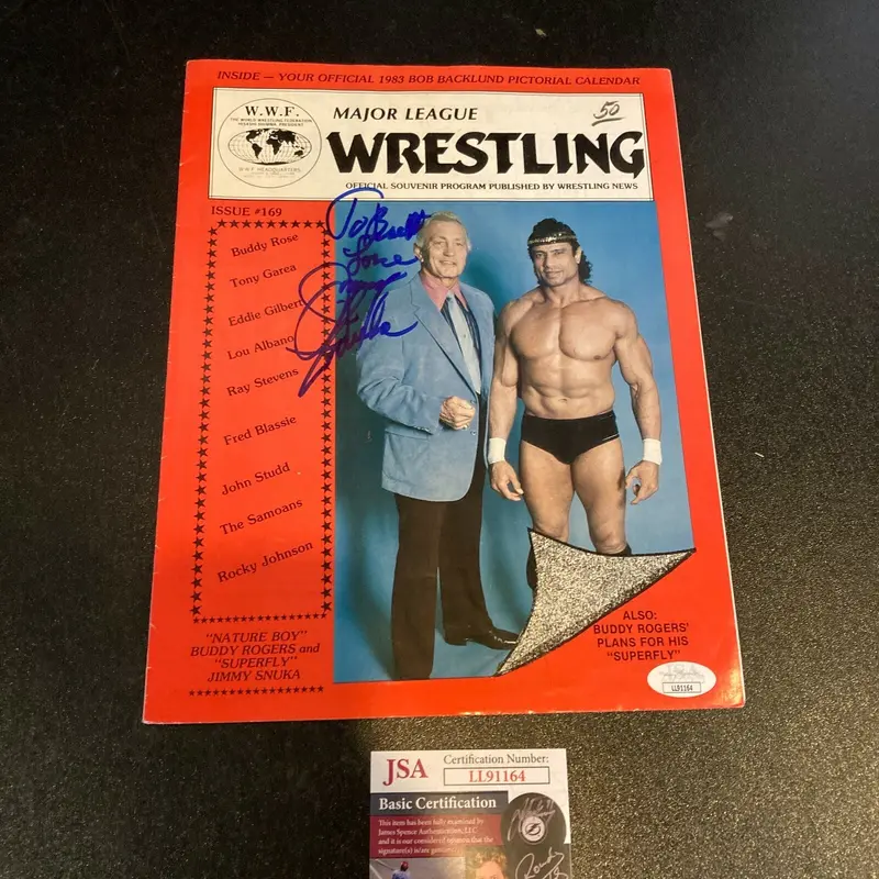 Jimmy Snuka Signed Autographed 1983 WWF Wrestling Program With JSA COA