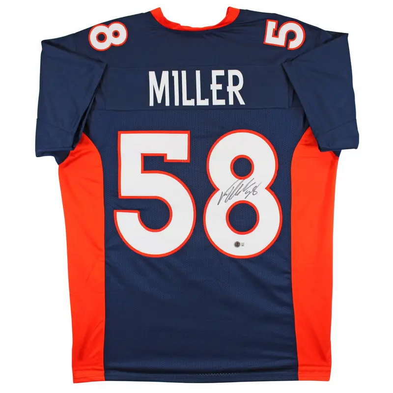 Von Miller Authentic Signed Navy Blue Pro Style Jersey Autographed BAS Witness 2