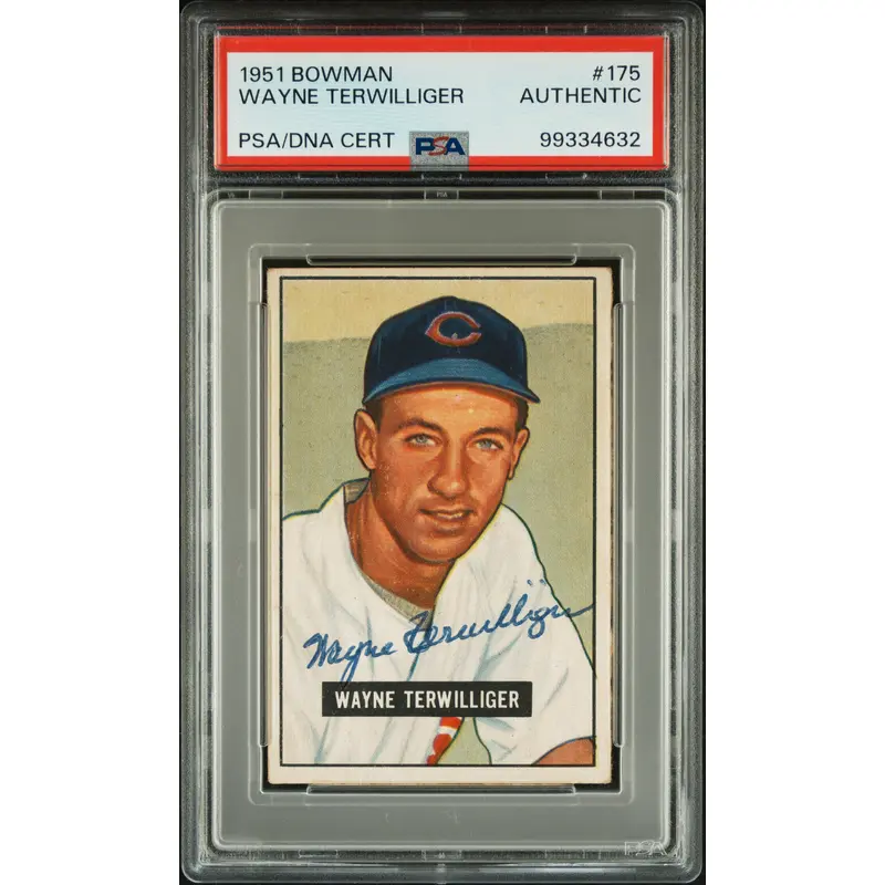 Wayne Terwilliger 1951 Bowman #175 Autograph PSA Auth