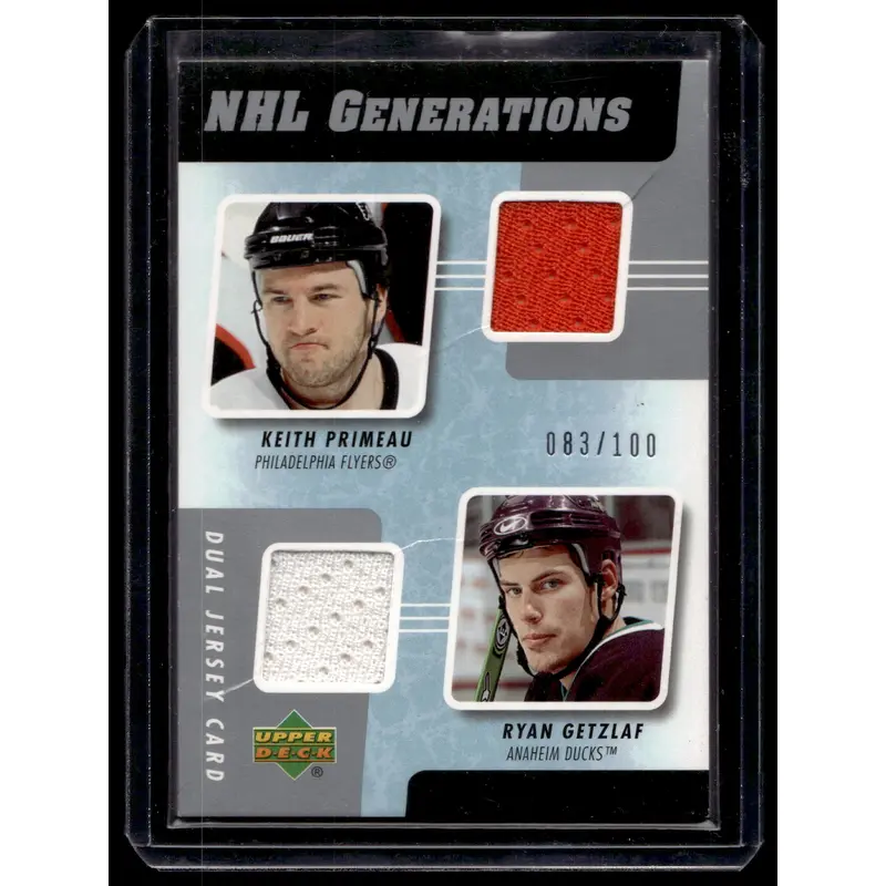 2006-07 Upper Deck - NHL Generations Dual Jersey - Keith Premeau / Ryan Getzlaf #G2-PG /100