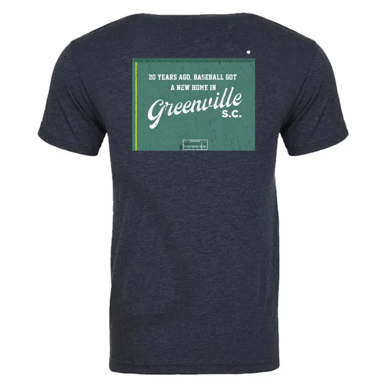 Greenville Drive 108 Stitches Navy Green Monster Anniversary Tee