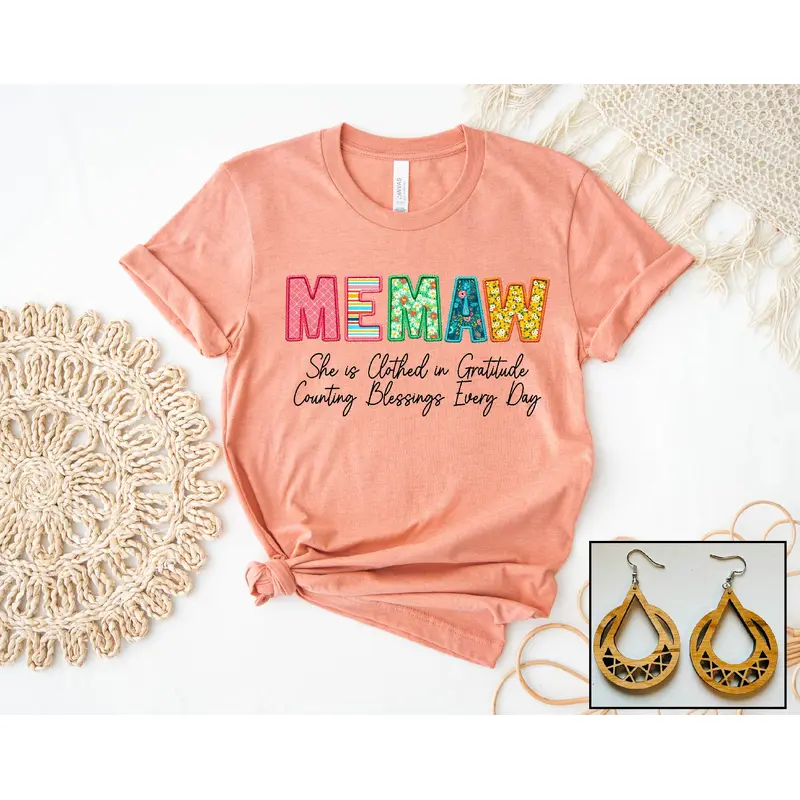 Memaw- Floral Stitch