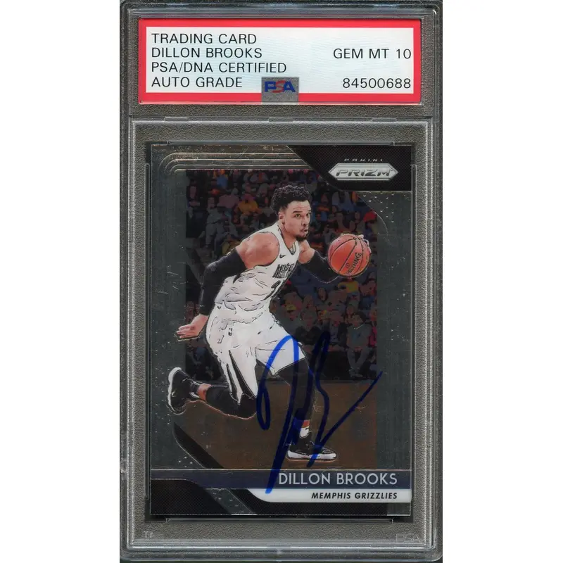 2018-19 Panini Prizm #106 Dillon Brooks Signed Card AUTO 10 PSA Slabbed Grizzlies