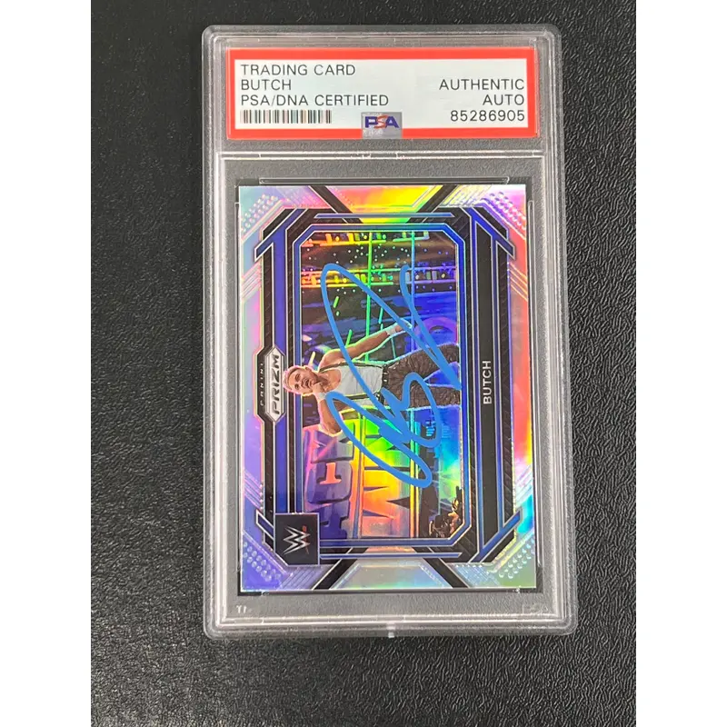 2023 Panini Prizm WWE #78 Butch Signed Card AUTO PSA/DNA Slabbed WWE