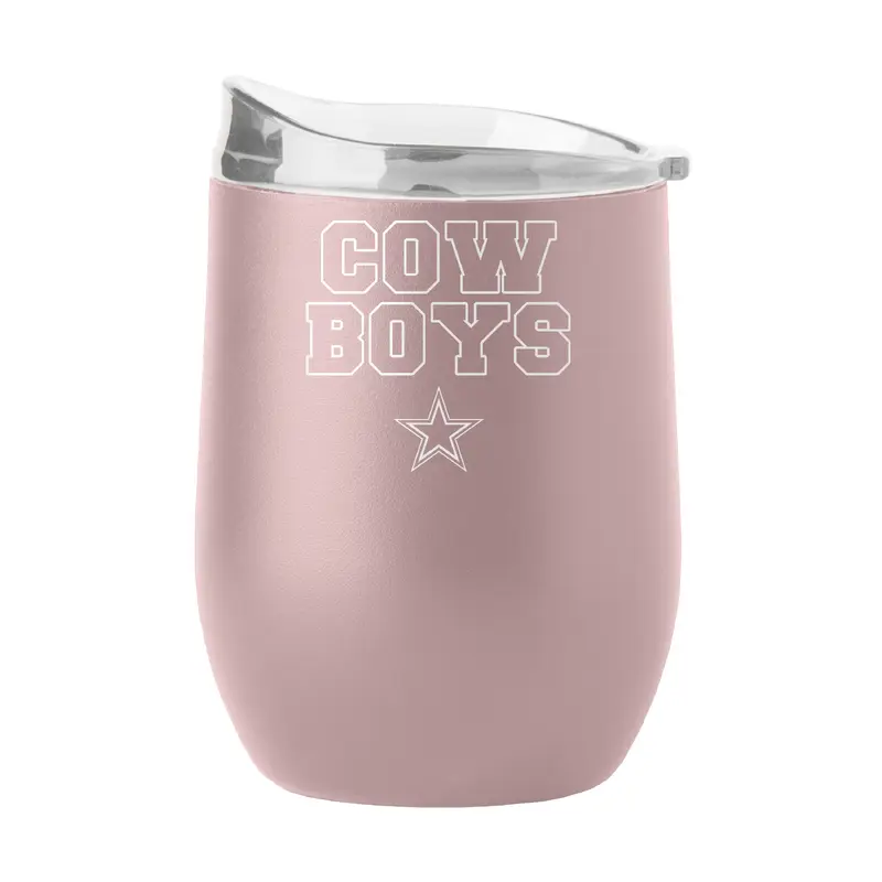Dallas Cowboys 16oz Stencil Powder Coat Curved Beverage