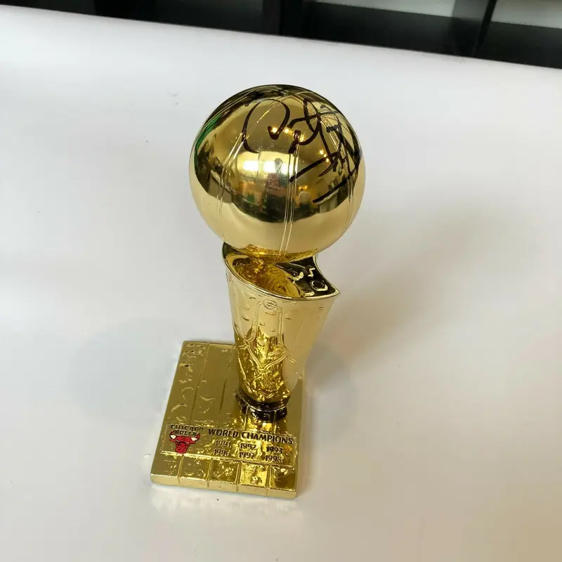 Dennis Rodman Signed Chicago Bull NBA Finals Trophy PSA DNA Sticker