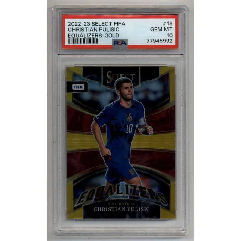 Christian Pulisic 2022-23 Select FIFA Equalizers Gold 09/10 PSA 10 Gem Mint