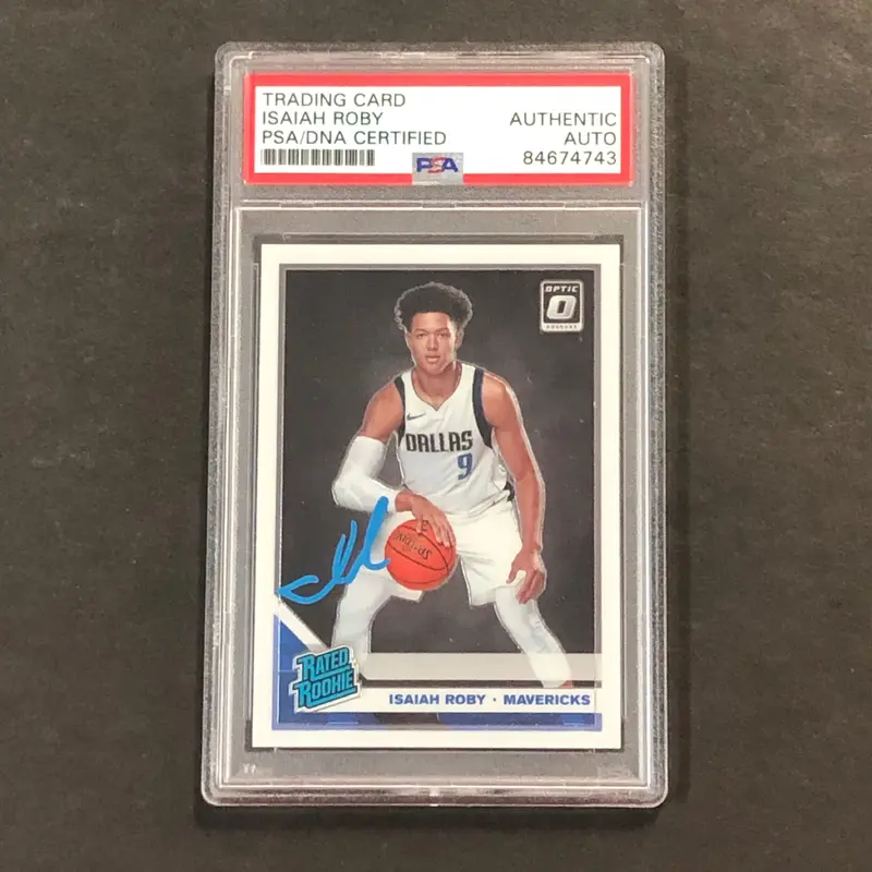 2019-20 Donruss Optic Rated Rookie #191 Isaiah Roby Signed Card PSA Slabbed Mavericks